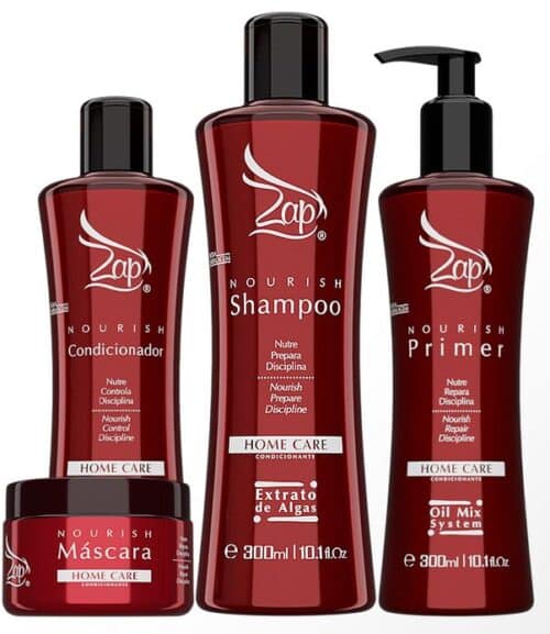 Zap Kit 4 Nourish Home care Shampoo + Conditioner + Mascara + Leave in 3x300ml +250 ml